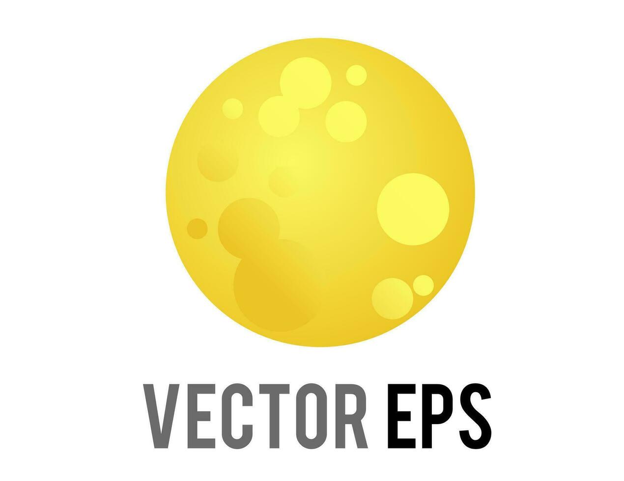 Isolated vector golden yellow full moon icon