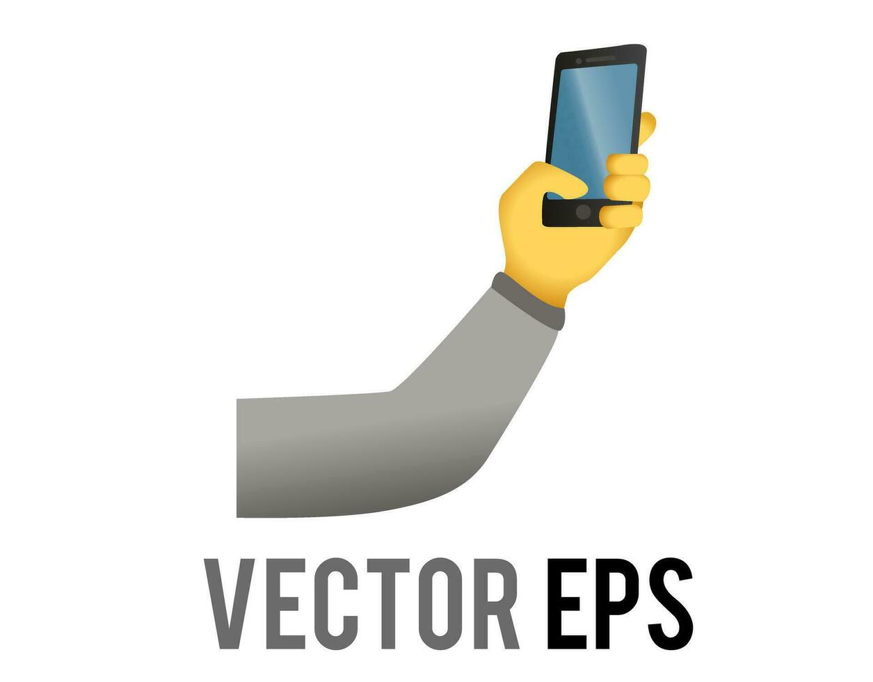 vector photo of the person holding phone or camera to take selfie icon