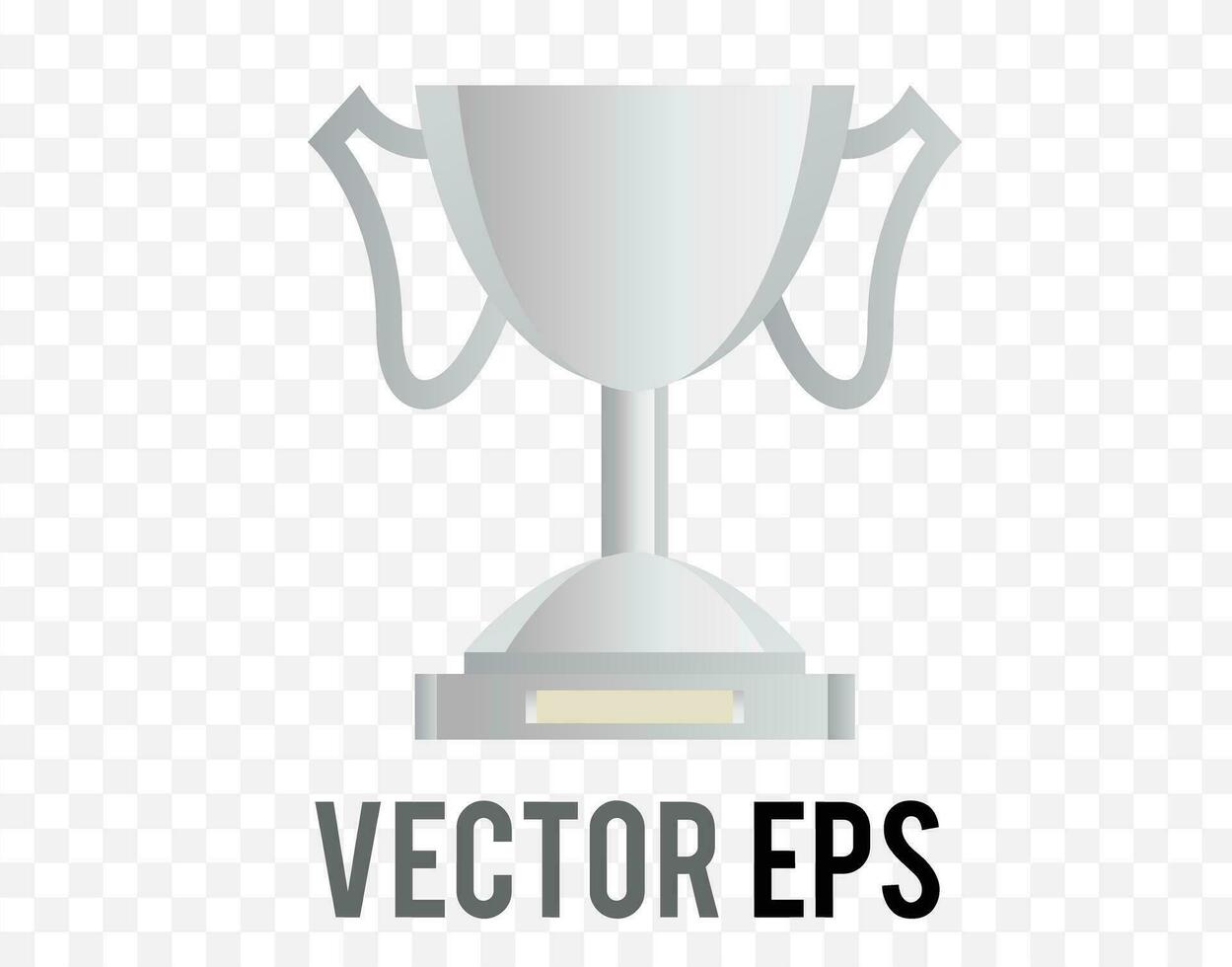 Isolated silver gradient award prize cup icon vector