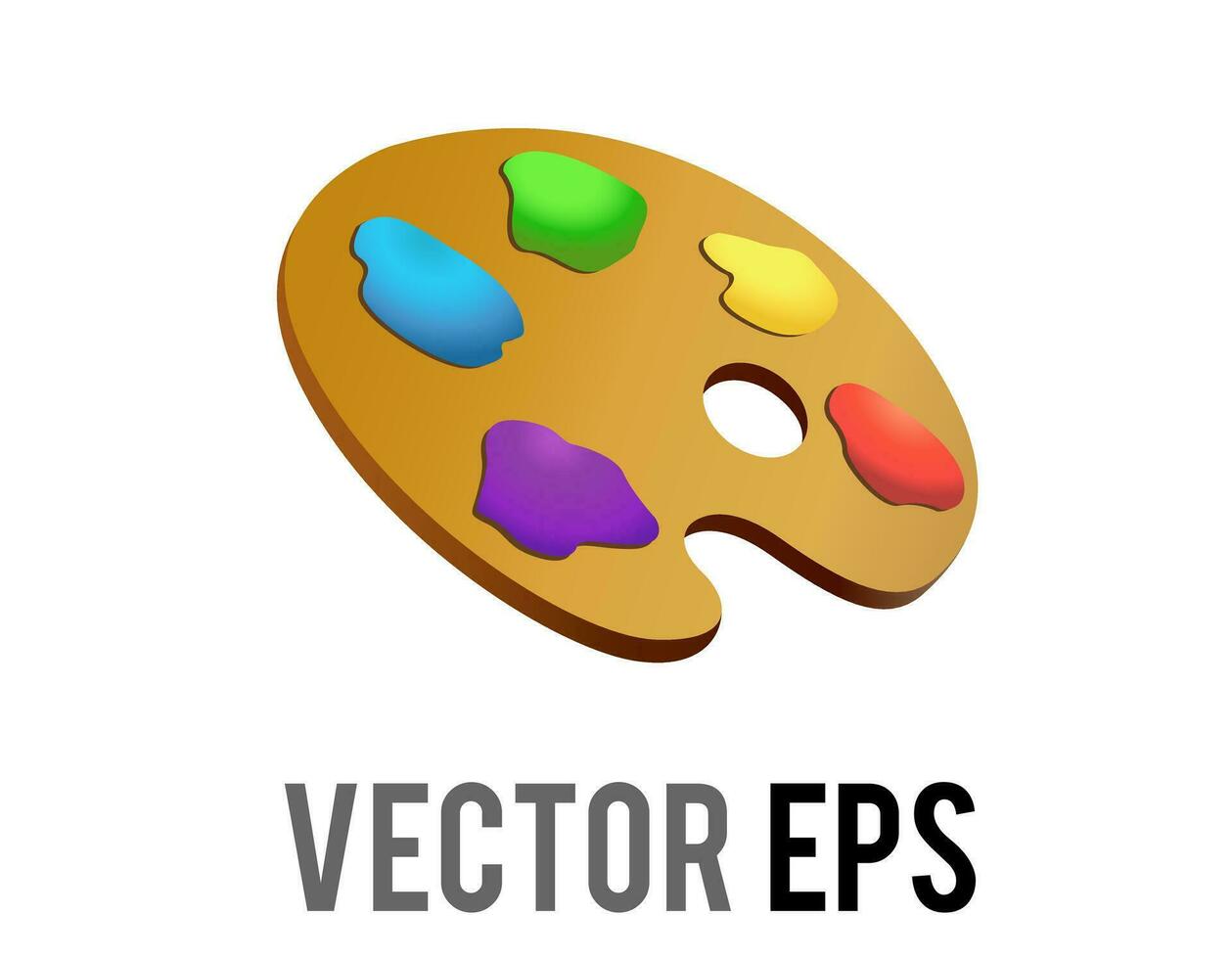 Vector artist palette icon used when painting, to store and mix paint colors