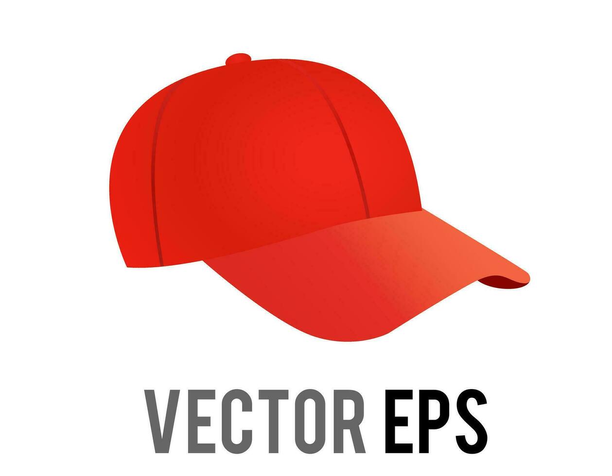 vector classic red baseball sporty billed cap icon