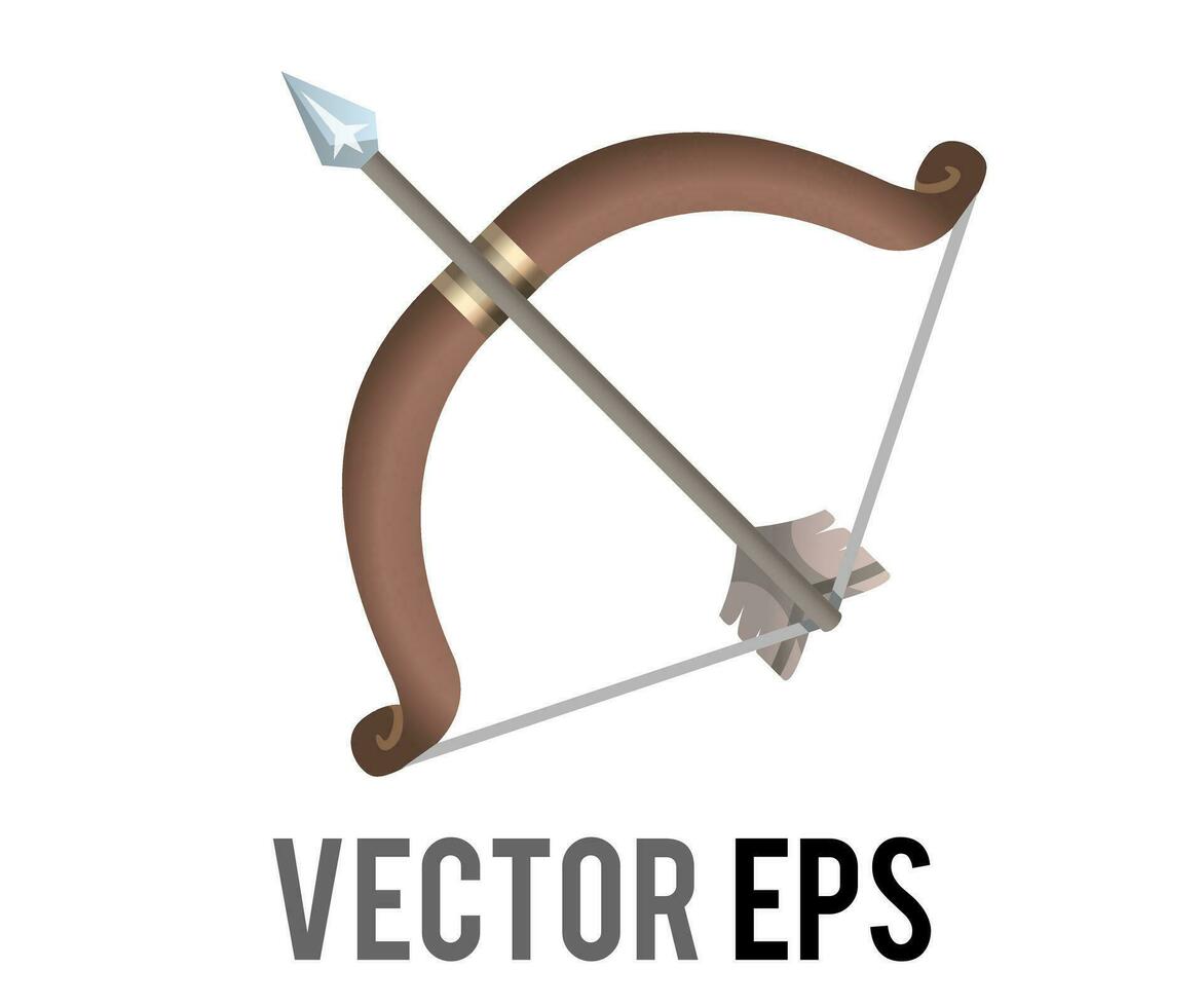 vector degradado marrón arco y flecha icono, deporte de tiro al arco