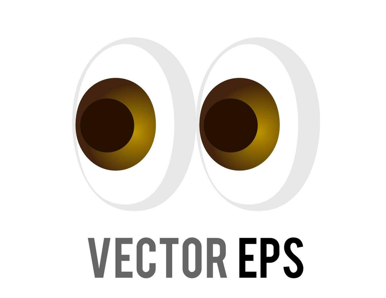 Vector pair of pervy or shifty eyes icon, glancing slightly to the left