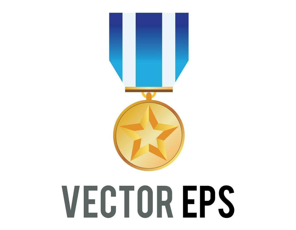 vector primero sitio oro Deportes medalla icono con estrella, azul, blanco, rojo cinta