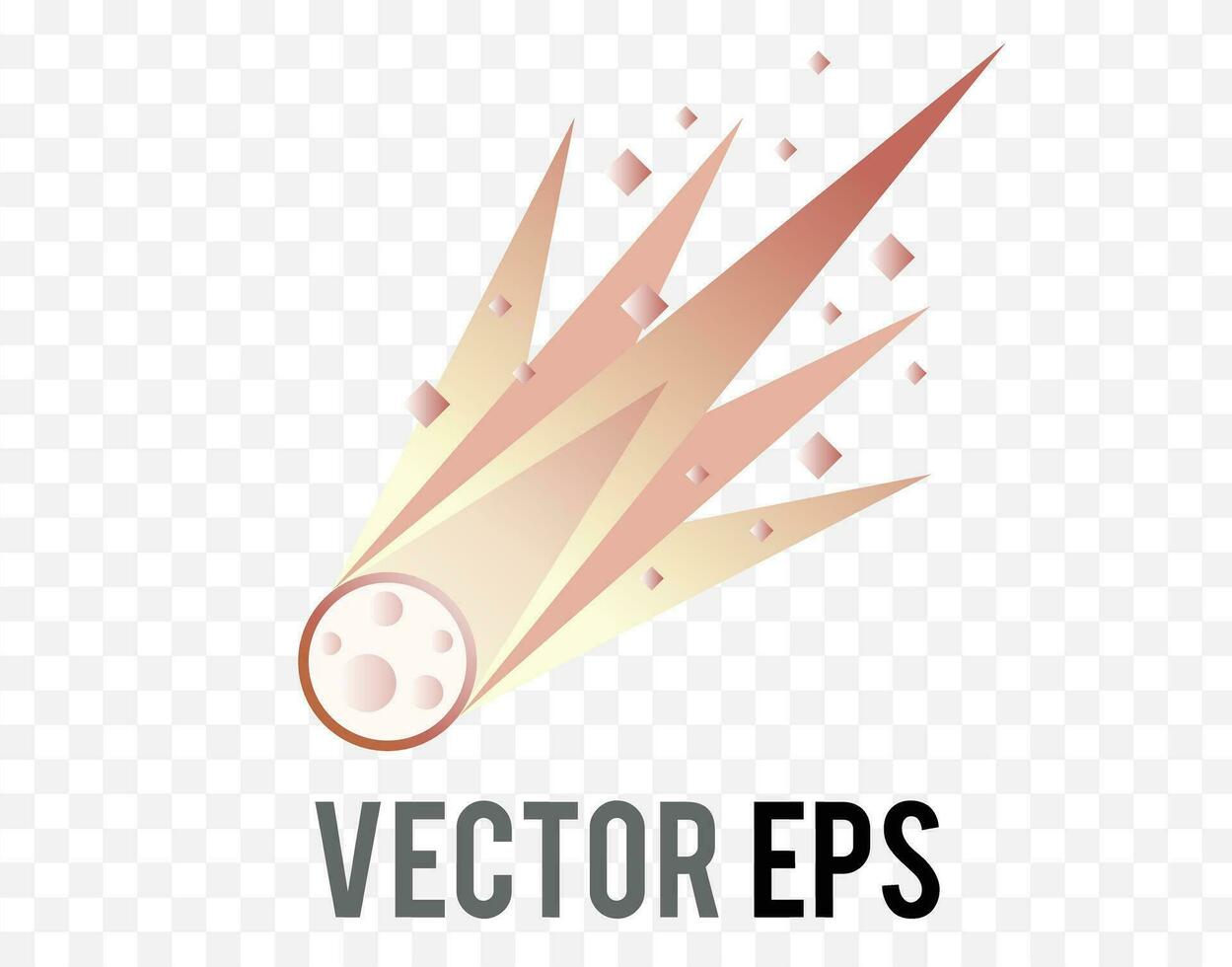 vector falling space meteor gradient red flat icon