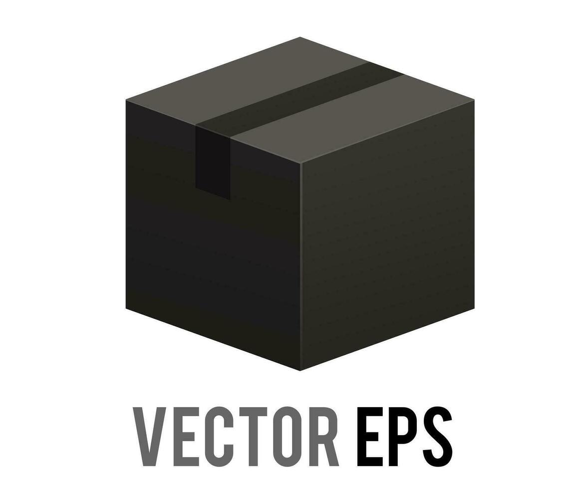 vector negro cuadrado reciclado cartulina producto paquete o empaquetar caja icono con embalaje cinta