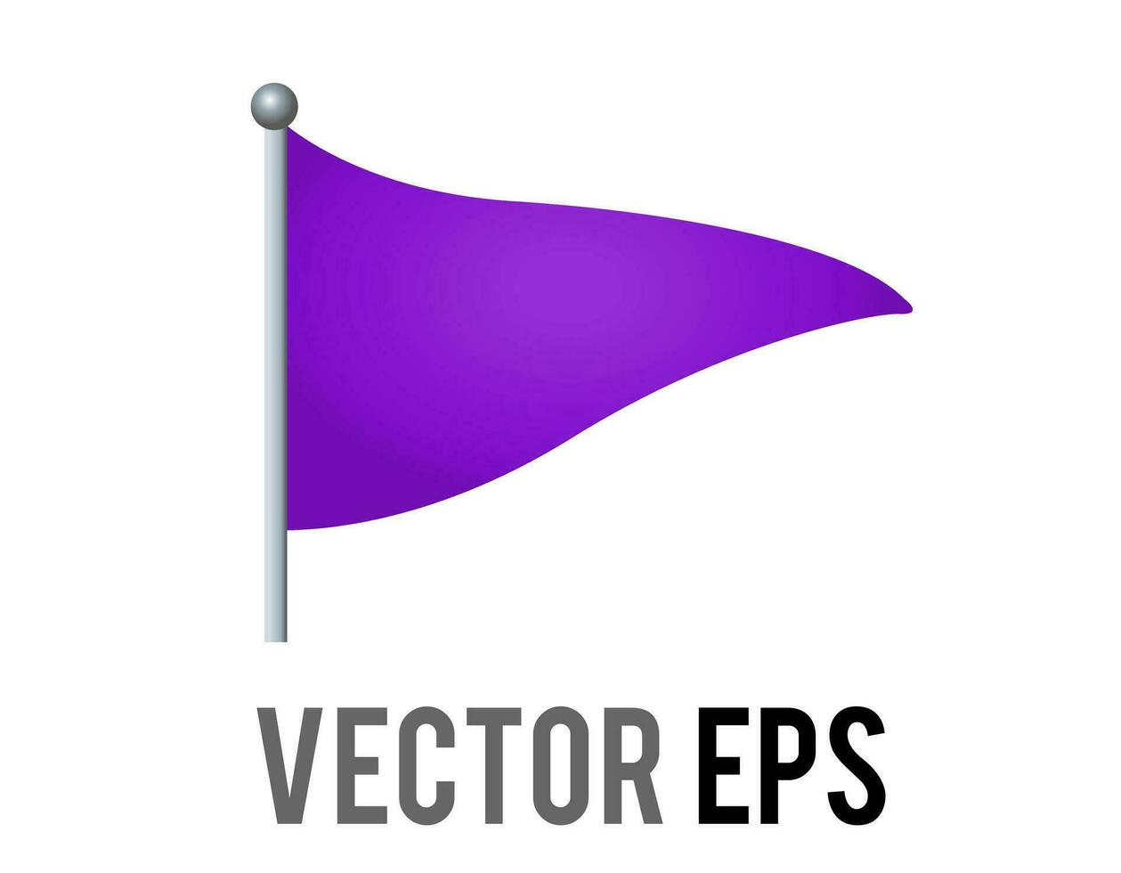 vector aislado vector triangular degradado púrpura bandera icono con plata polo