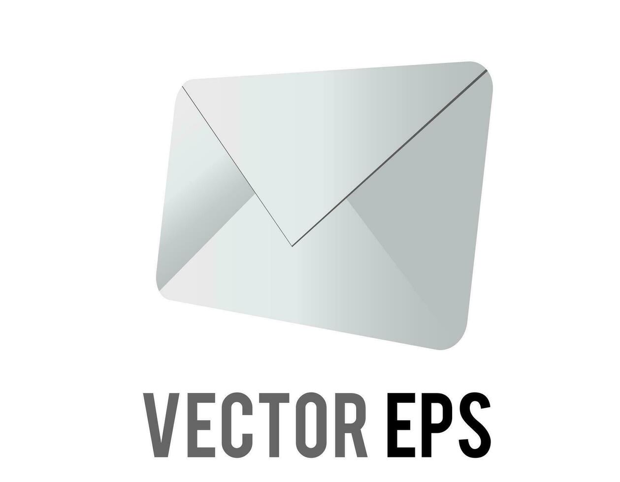 Vector back of white envelope icon, as used to send letter or card in post mail