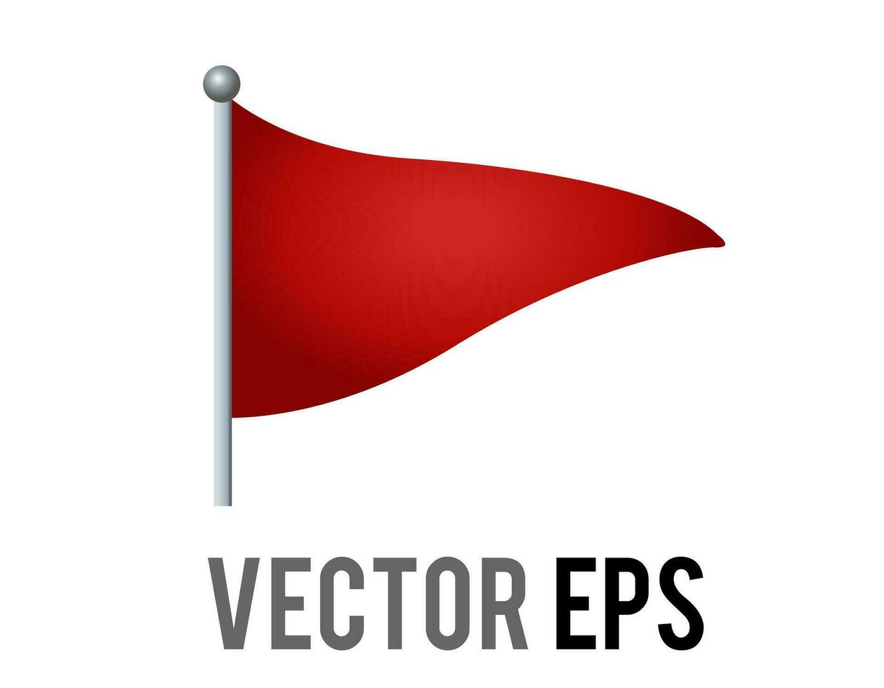 vector aislado vector triangular degradado rojo bandera icono con plata polo