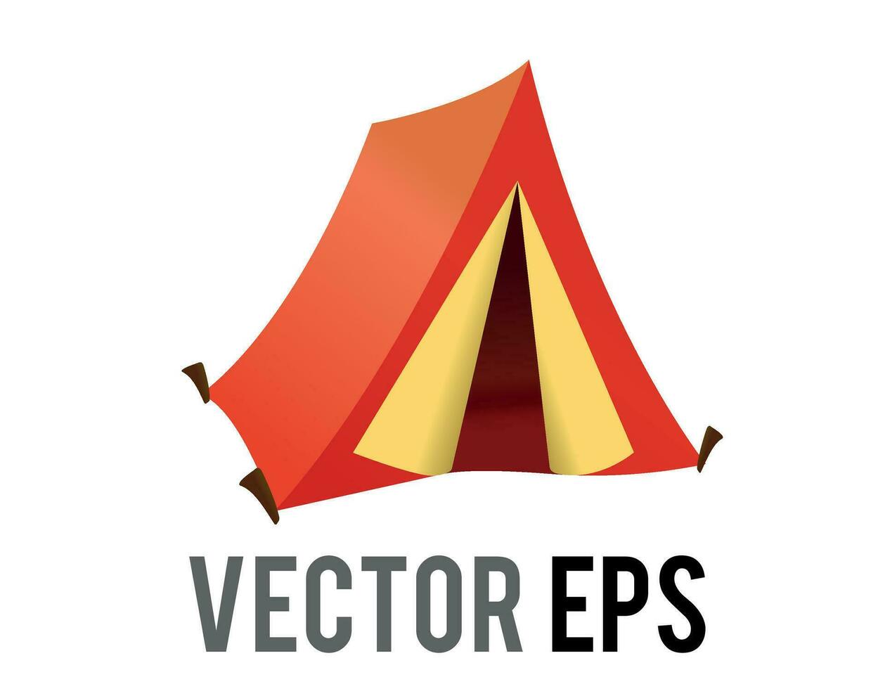 Vector orange red gardient outdoor tent icon, used for protection frtom wind and rain when camping