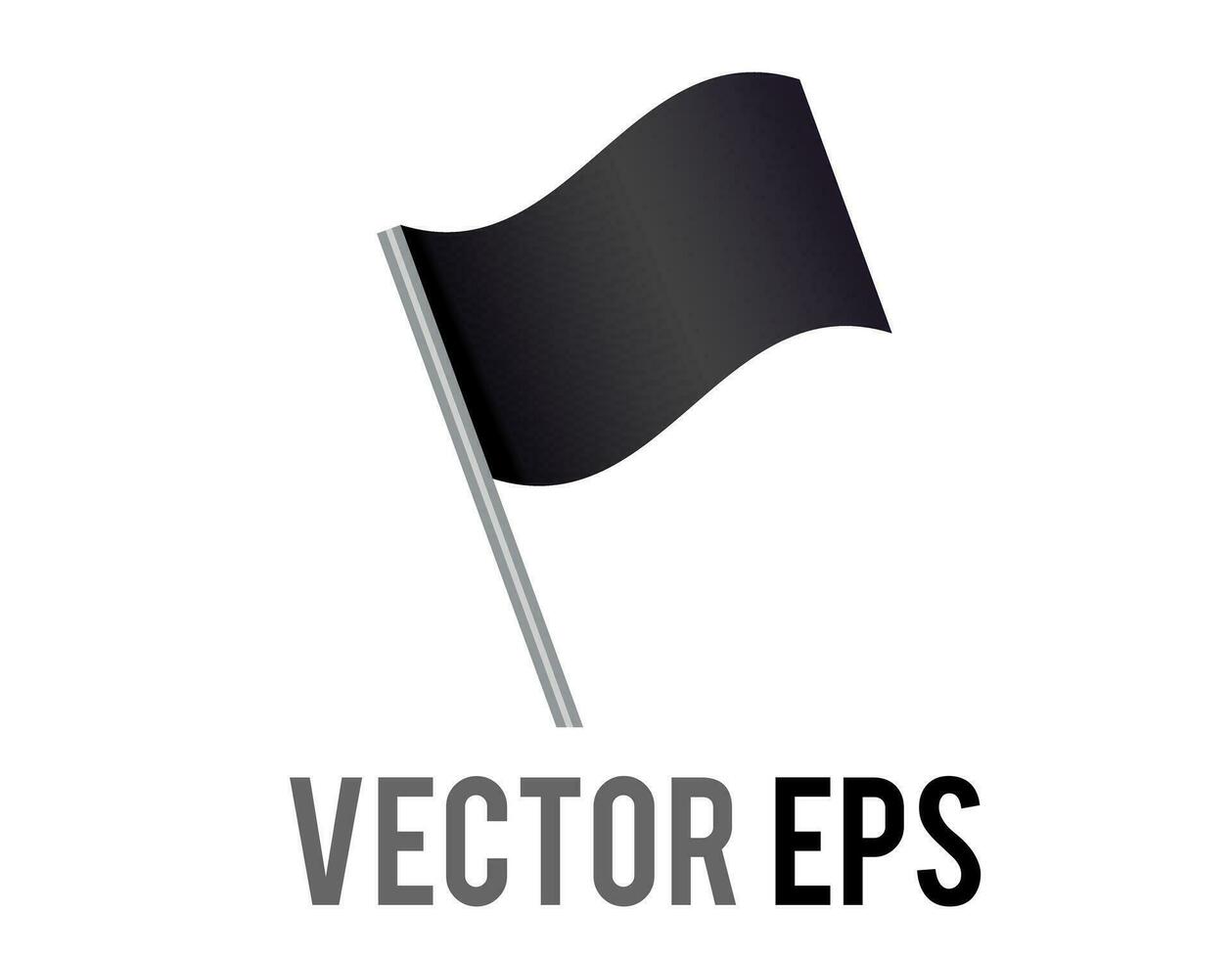 vector aislado rectangular degradado negro bandera icono con plata polo