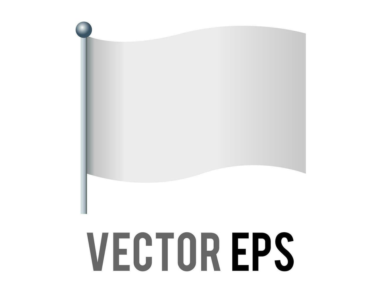 Vector isolated vector rectangular gradient white flag icon with silver pole