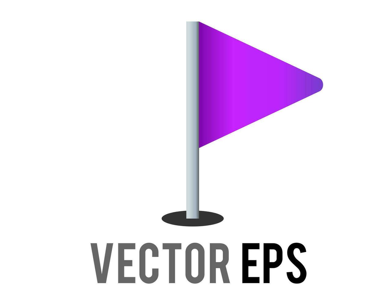 vector aislado vector triangular degradado púrpura bandera icono con plata polo