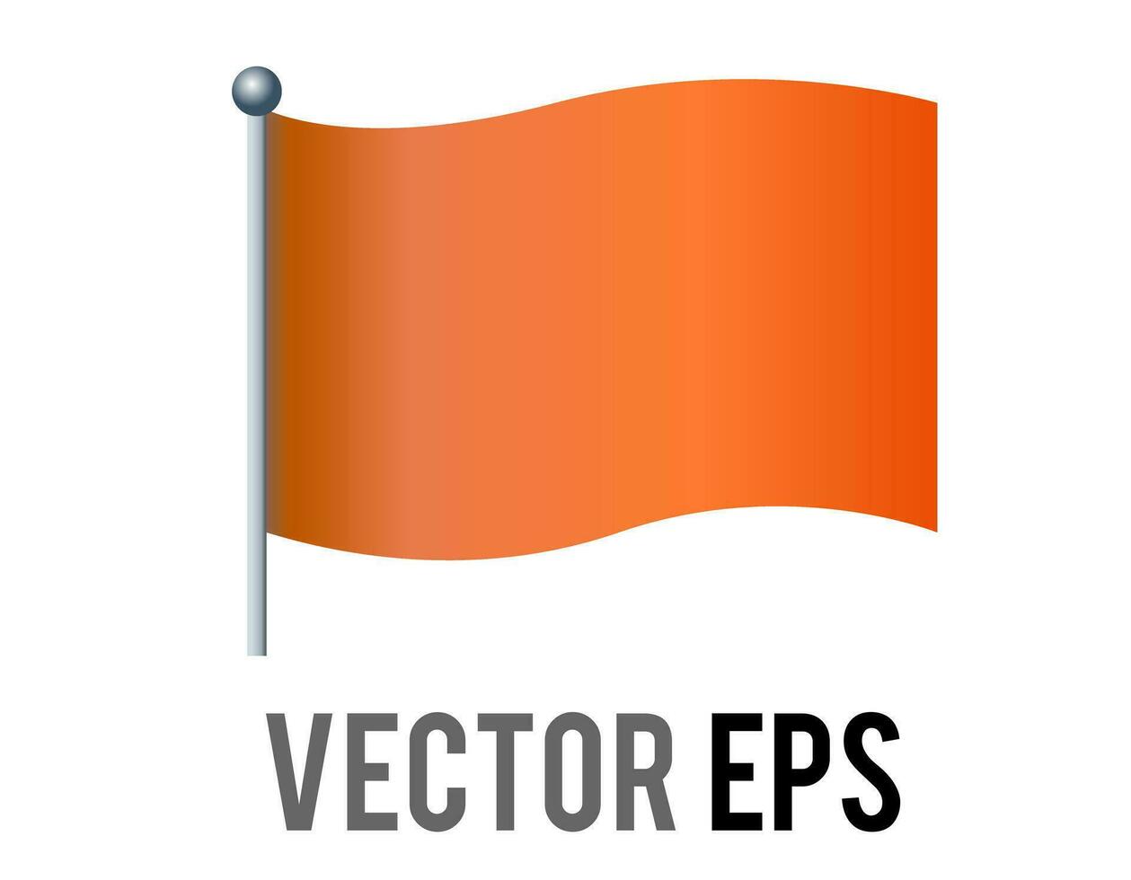 Vector isolated rectangular Halloween gradient orange flag icon with silver pole