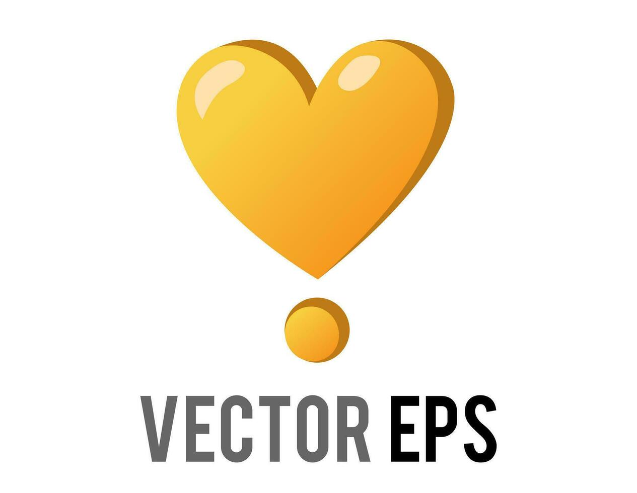 vector amor degradado oro lustroso amor corazón exclamación marca icono, usado para expresiones de pasión, romance