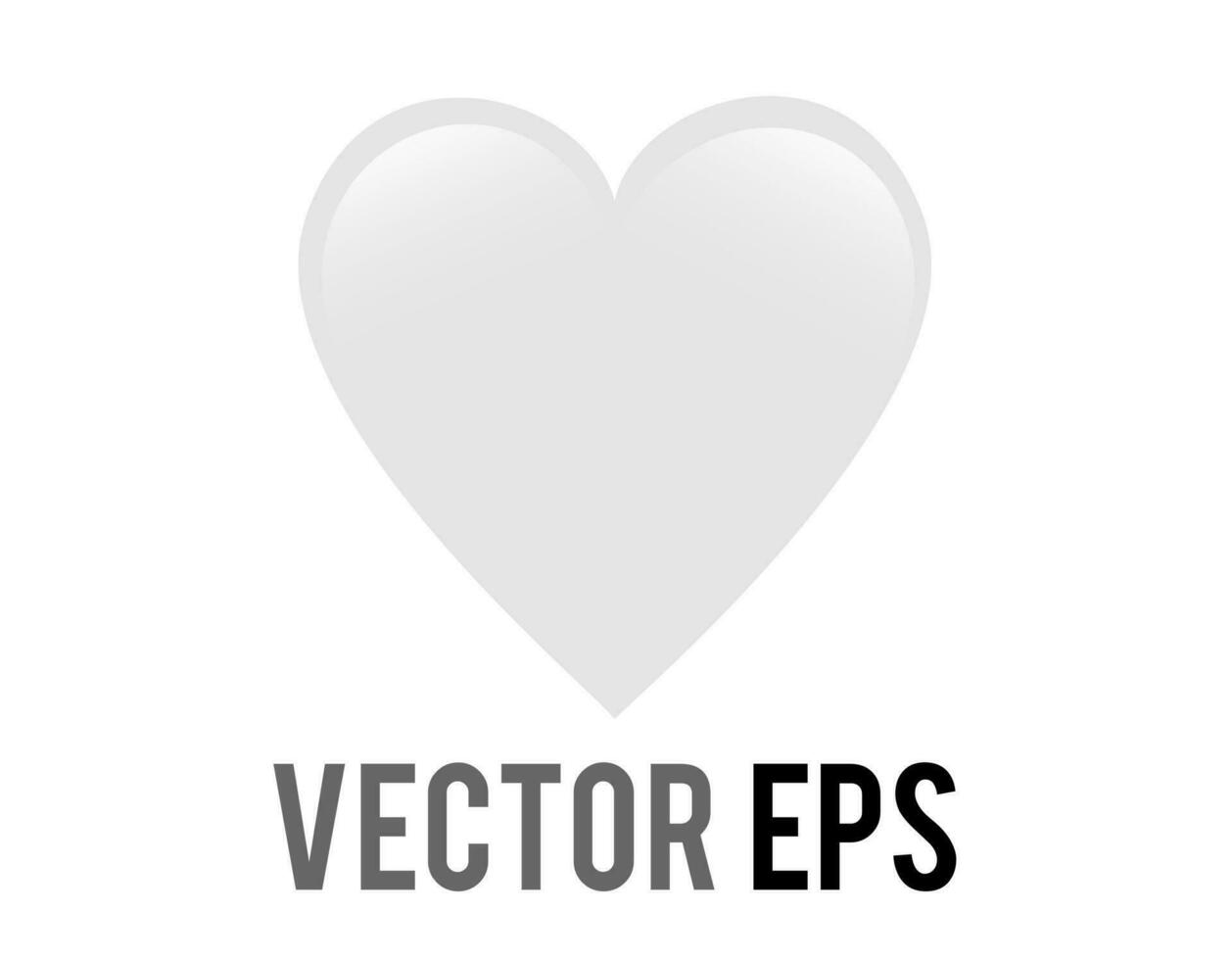 Vector classic love white glossy heart icon, used for expressions of love passion and romance