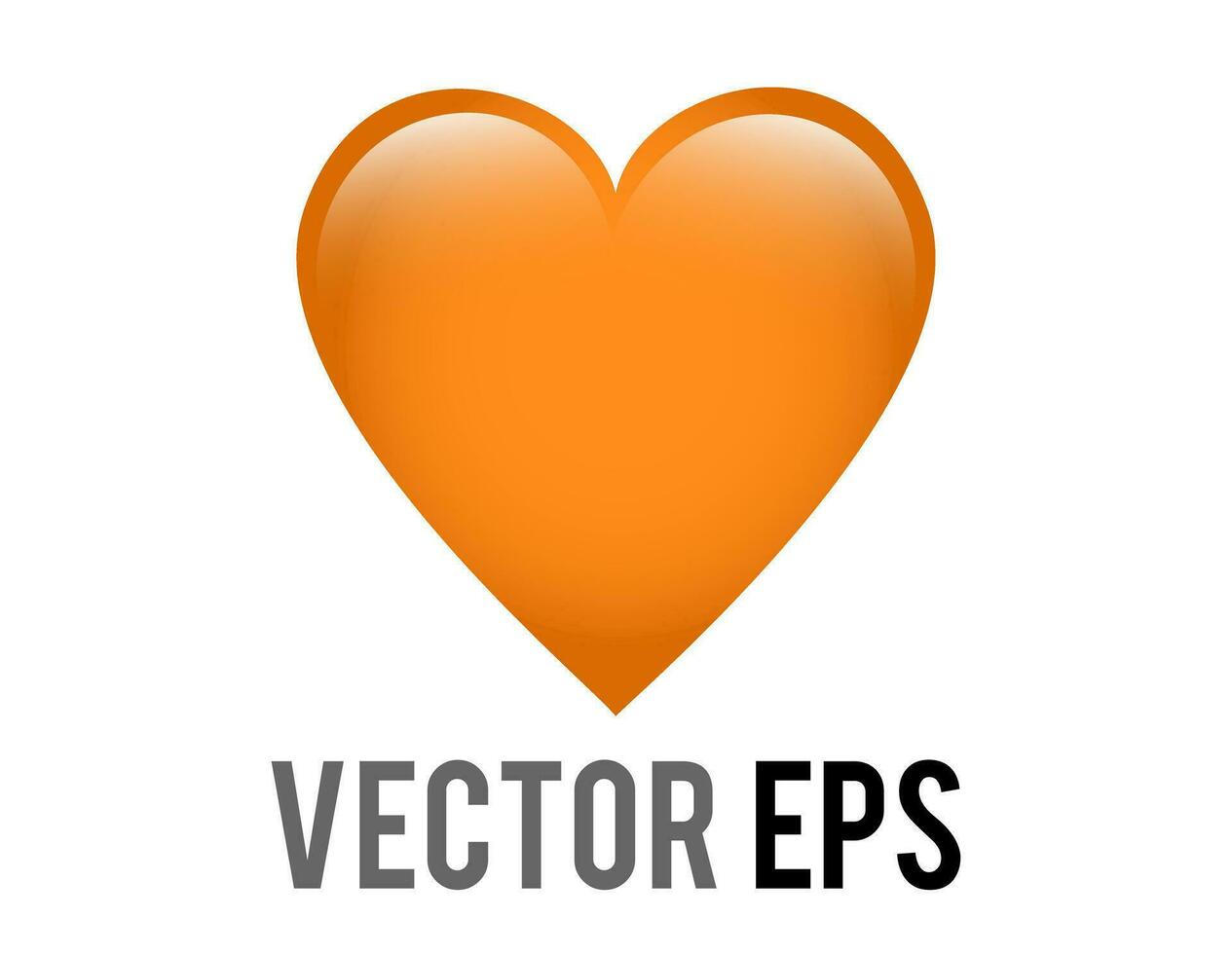 vector clásico amor naranja lustroso corazón icono, usado para expresiones de amor pasión y romance