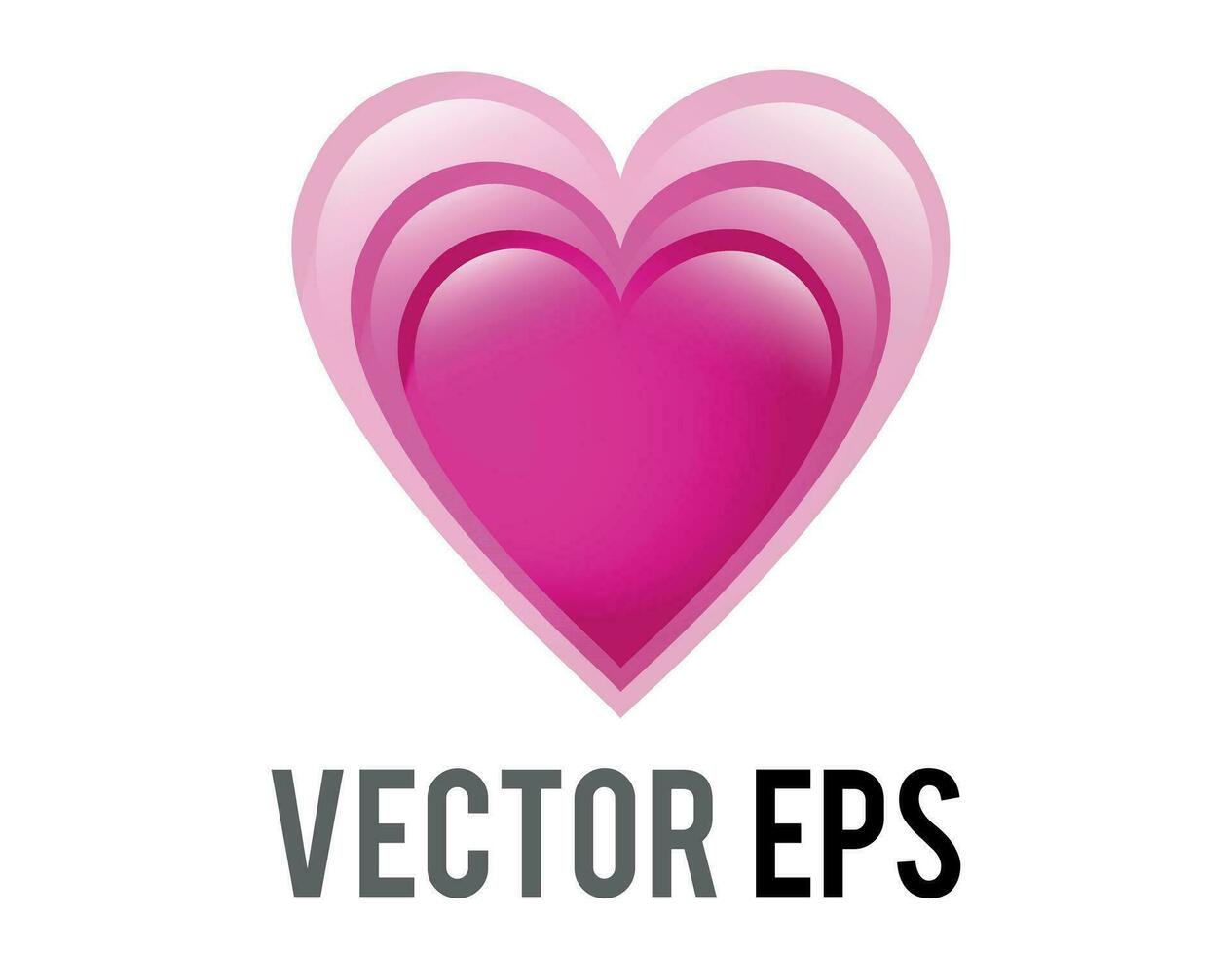 Vector glossy pink love glowing heart icon