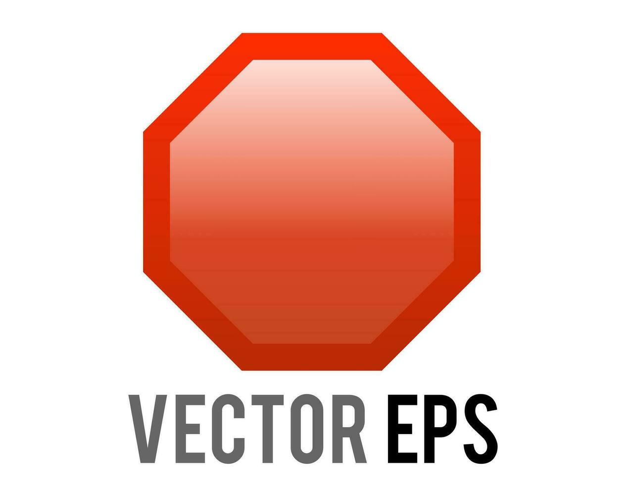 Vector gradient red octagonal road stop warning sign icon