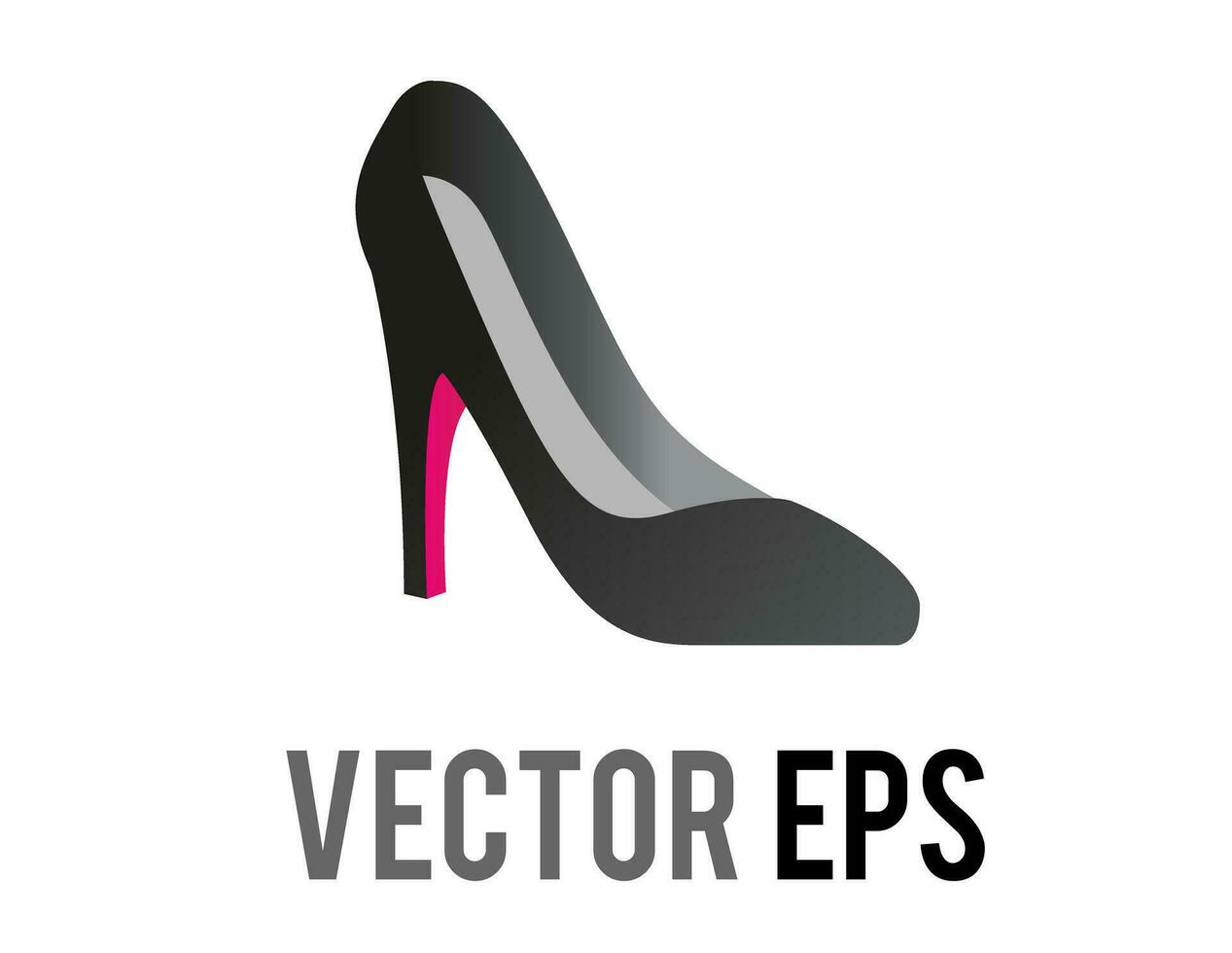 Vector black and red fashionable formal high heeled shoe icon for social occasions, events or work places