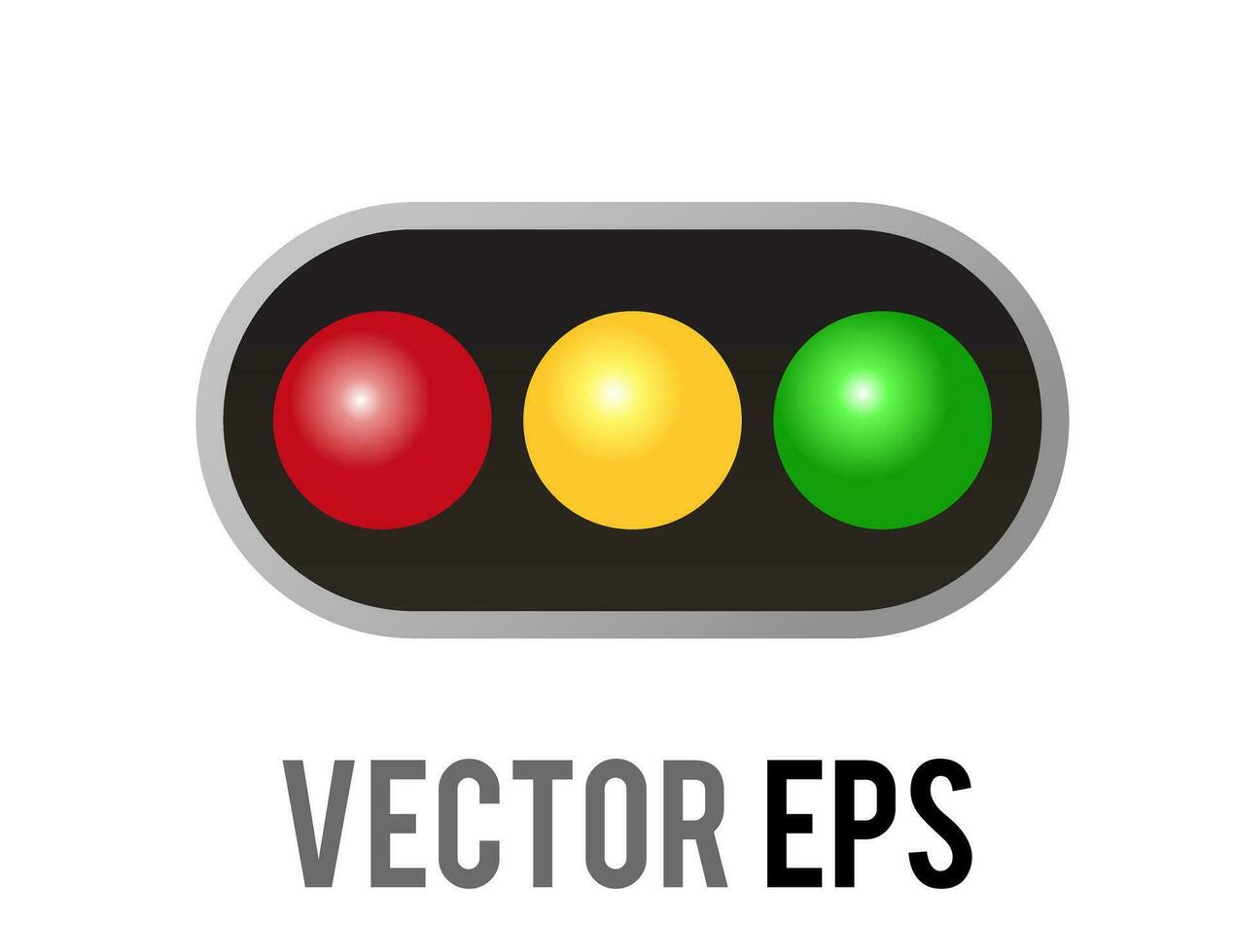 Vector horizontal left and right road traffic caution light signal icon