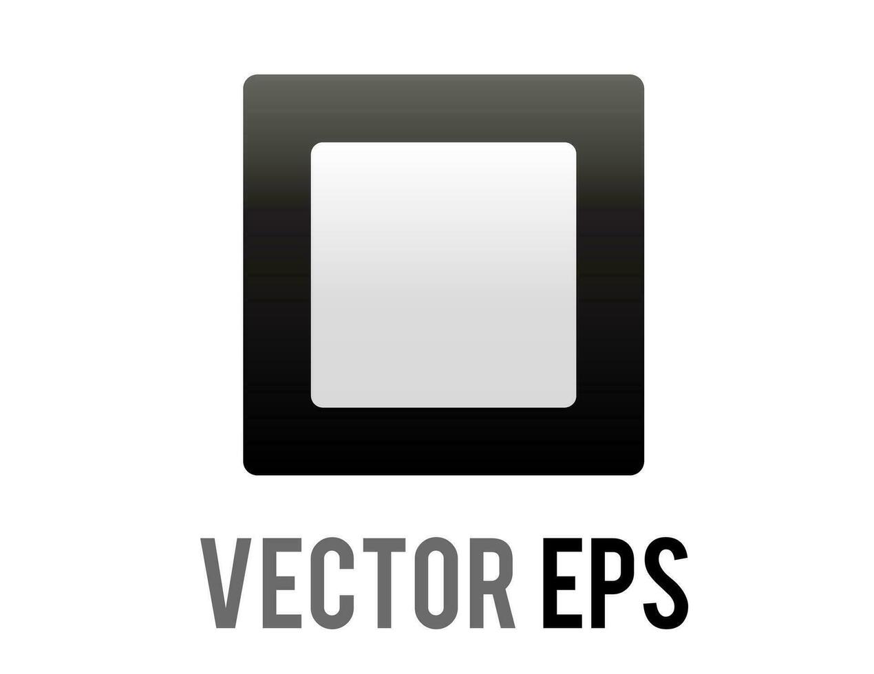 vector negro cuadrado caja botón icono