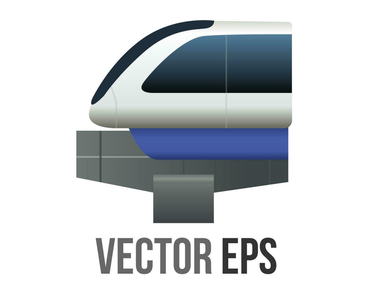 Vector white train Monorails on single track icon