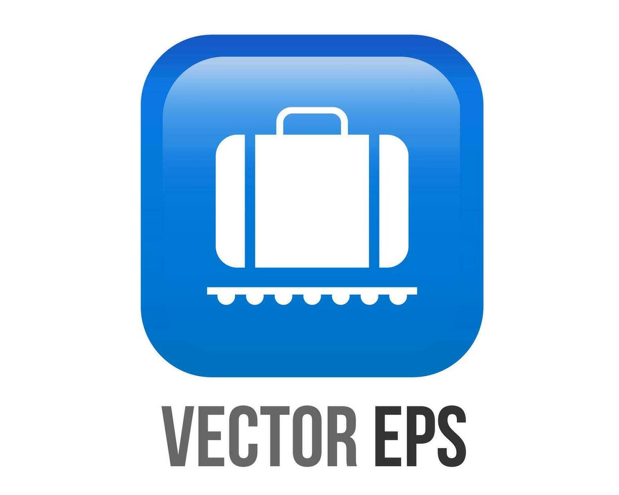 vector degradado azul equipaje Reclamación botón cuadrado icono