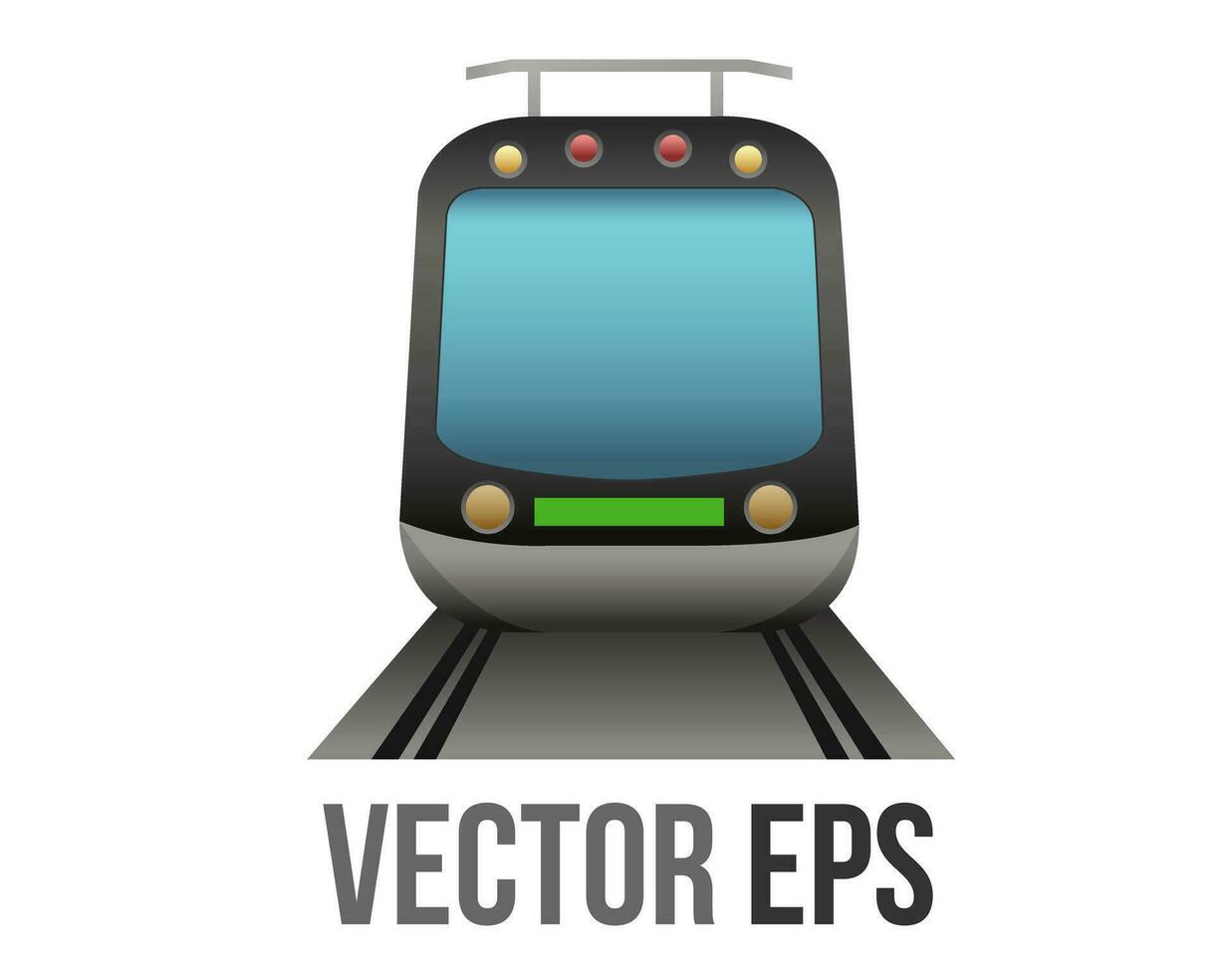 vector public transport train or subway on rails icon for short or medium length journeys