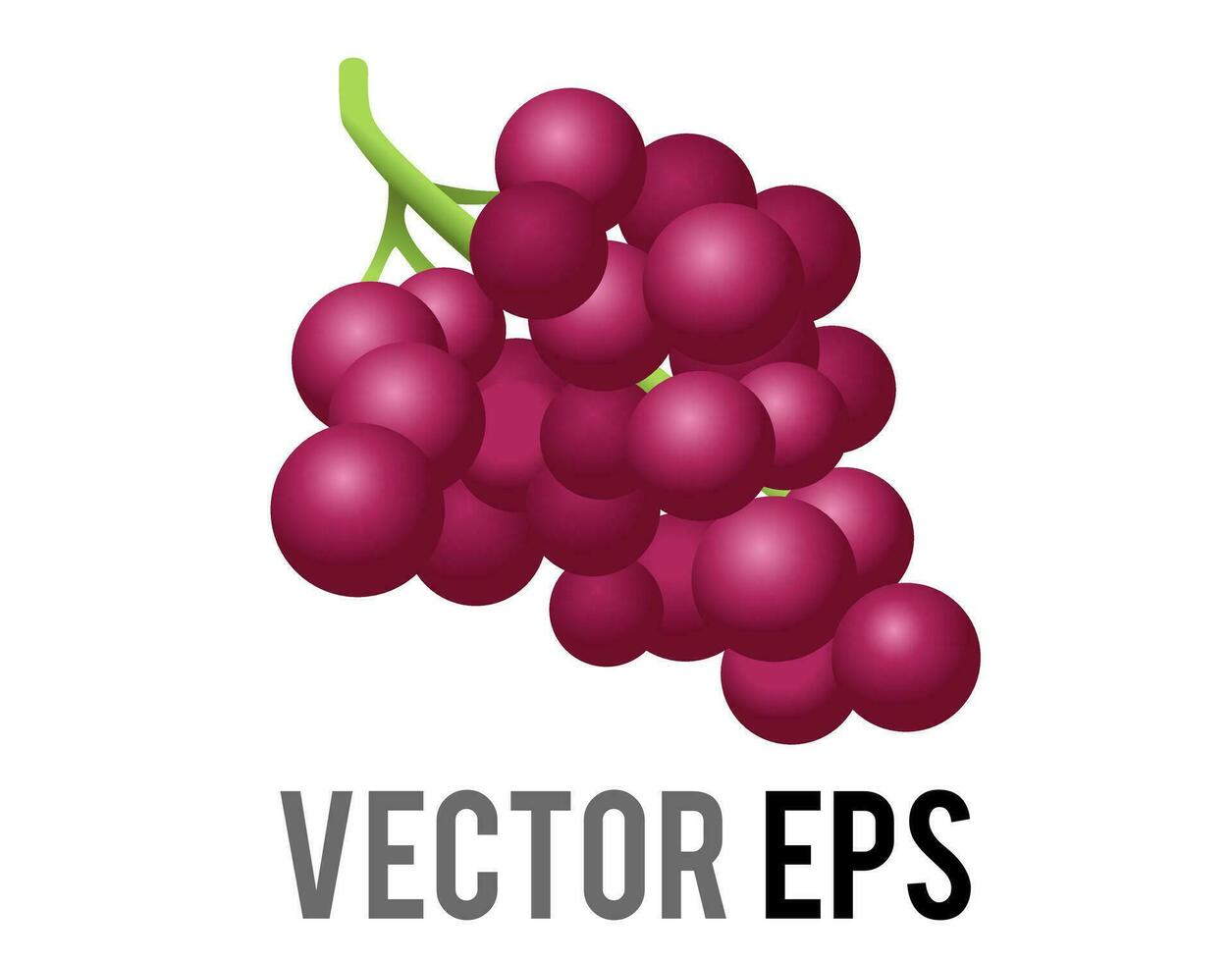 Vector fruit gradient purple grapes bunch icon