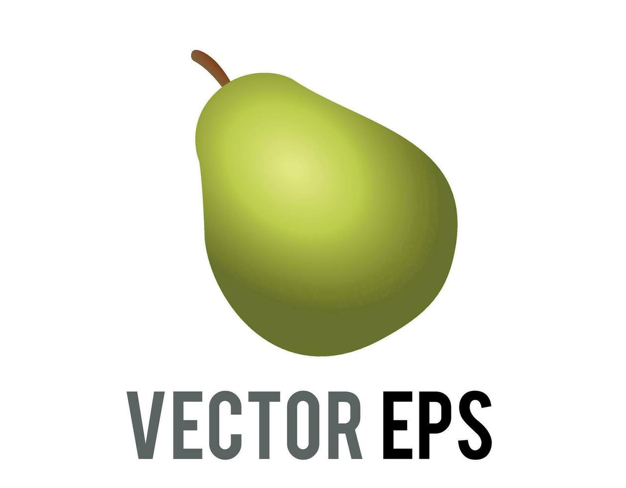 vector ligero verde Fruta Pera con vástago icono