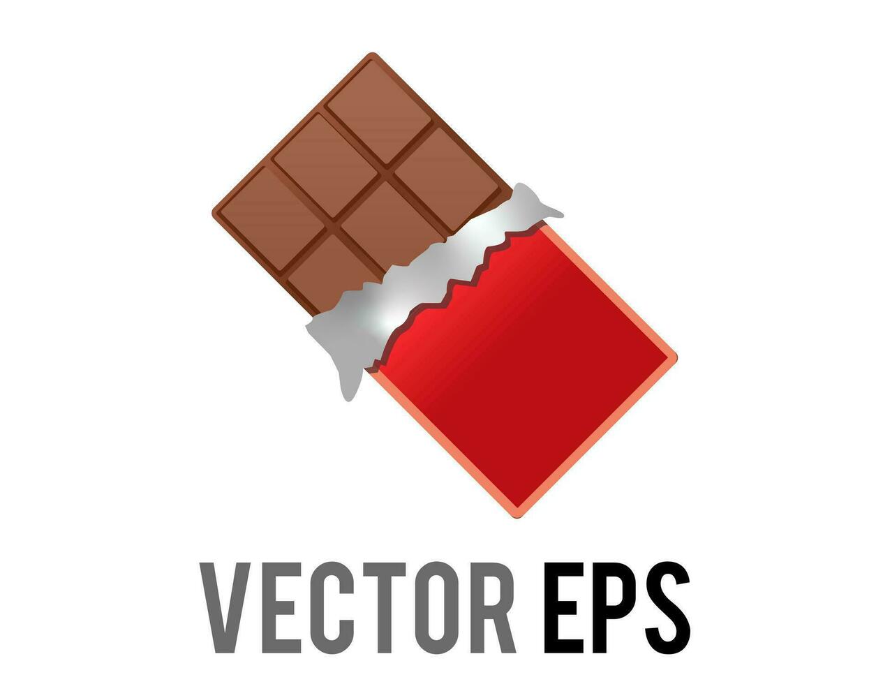 vector marrón bloquear de oscuro chocolate bar icono con rojo embalaje