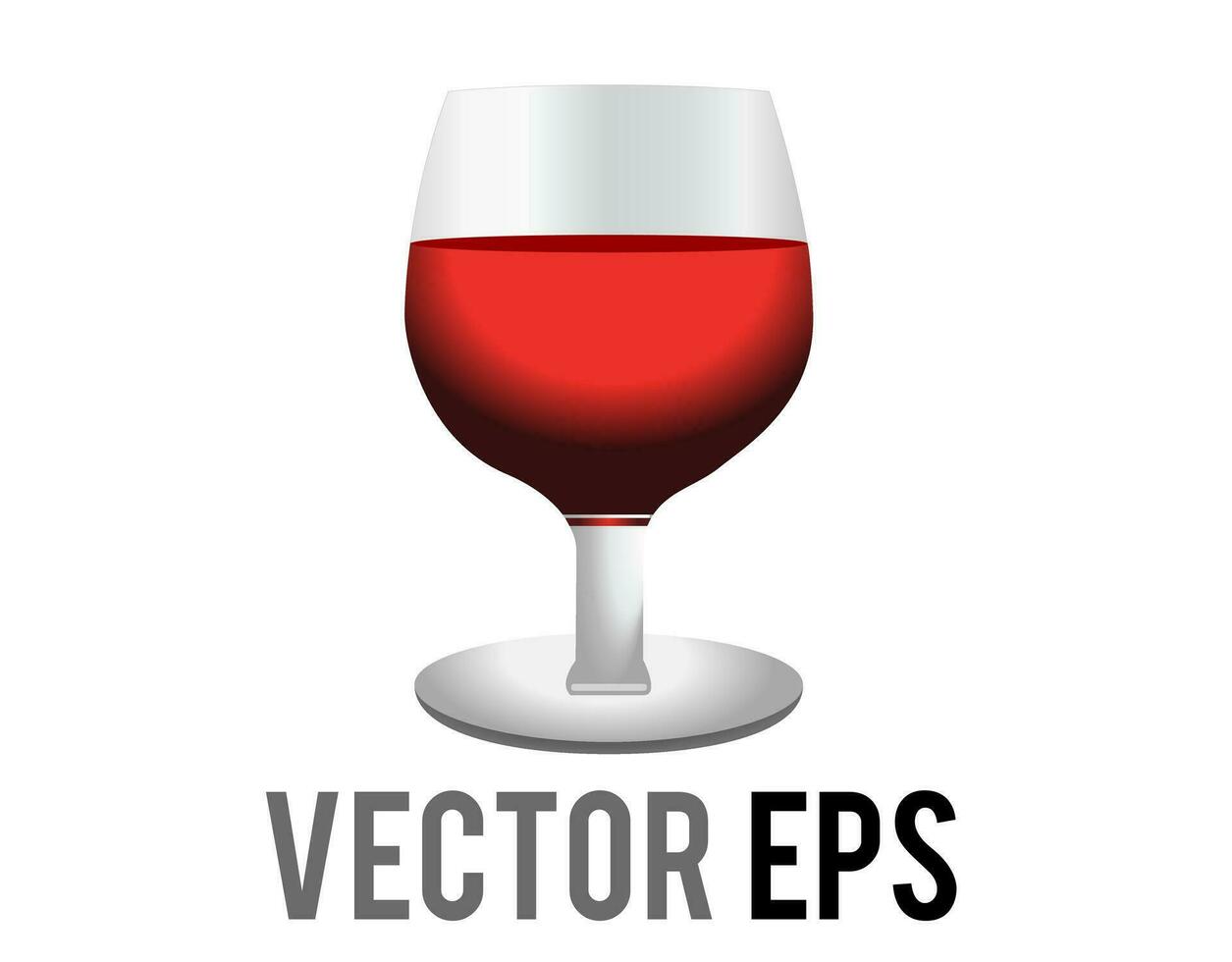 Vector alcohol drink red wine icon served in stemmed glass