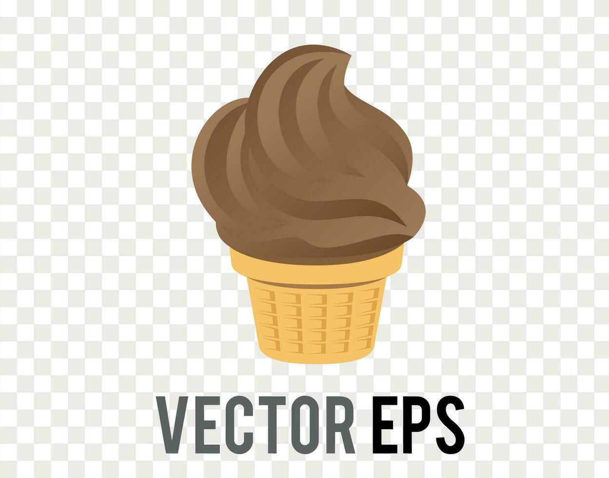 aislado suave marrón chocolate cono hielo crema icono vector