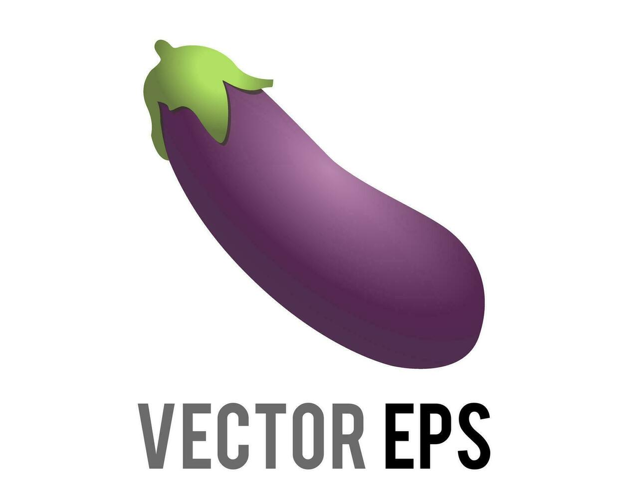 vector long, bulbous, bright purple eggplant or aubergine icon