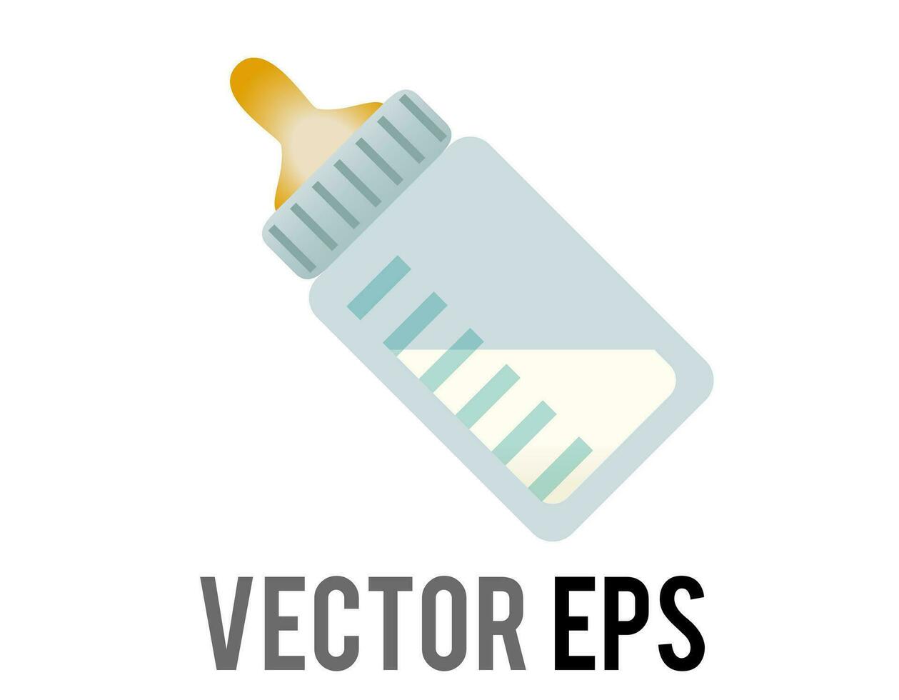 vector botella de Leche o fórmula icono con azulado gorra y caucho pezón o pezón