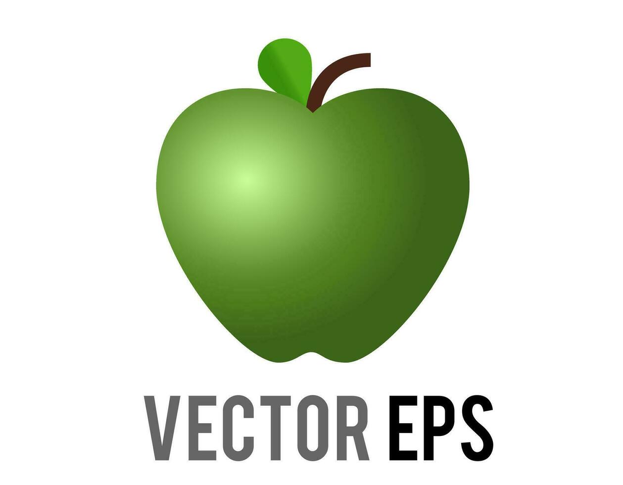 vector clásico verde manzana icono, mostrado con provenir, soltero, hoja