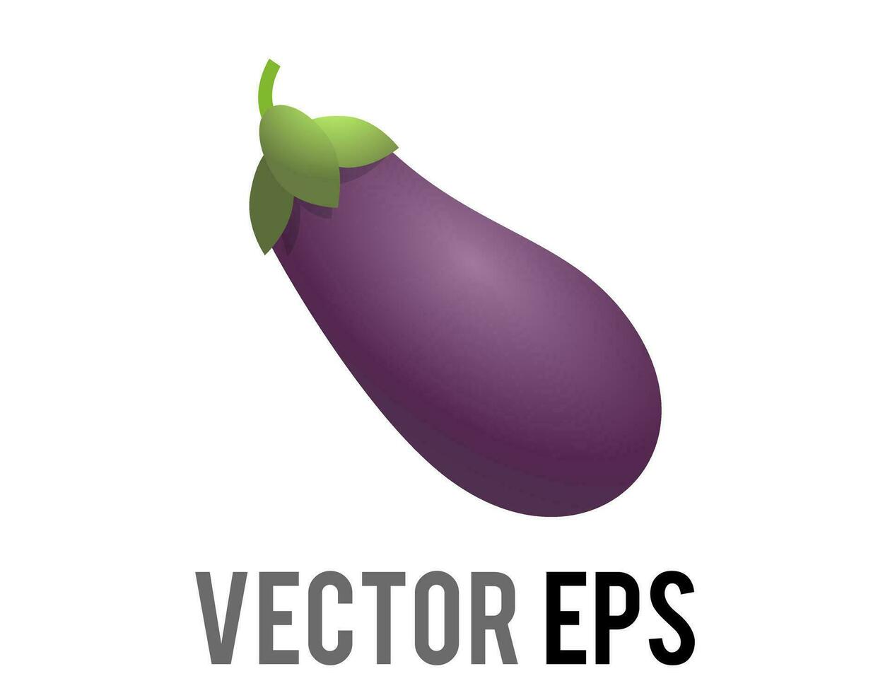 vector long, bulbous, bright purple eggplant or aubergine icon