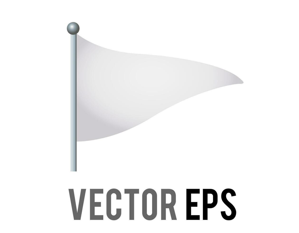 vector aislado vector triangular blanco bandera icono con plata polo