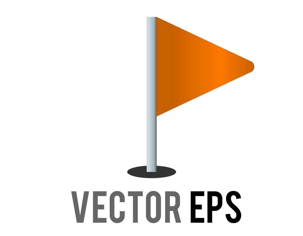 vector aislado vector triangular degradado naranja bandera icono con plata polo