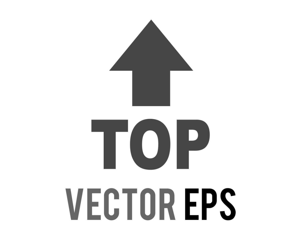 Vector word top with an arrow icon pointing up above it