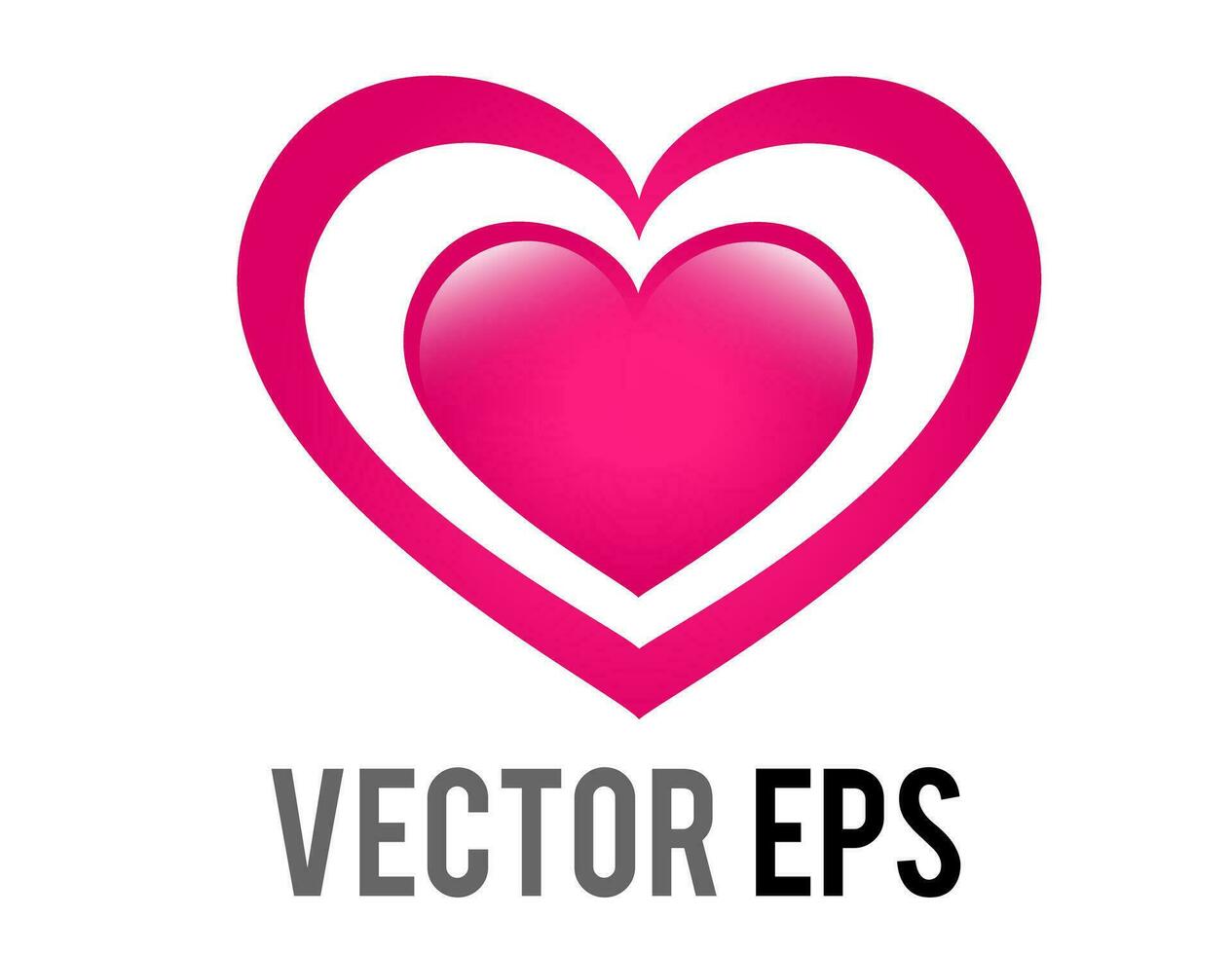 Vector glossy pink love glowing heart icon