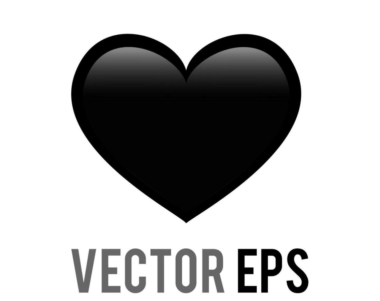 vector clásico amor degradado negro lustroso corazón icono, Rápido oscuro lado de alma