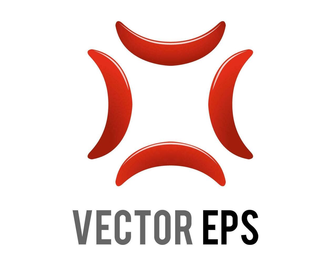 Vector red anger symbol icon in anime or manga, represent veins popping on angry person