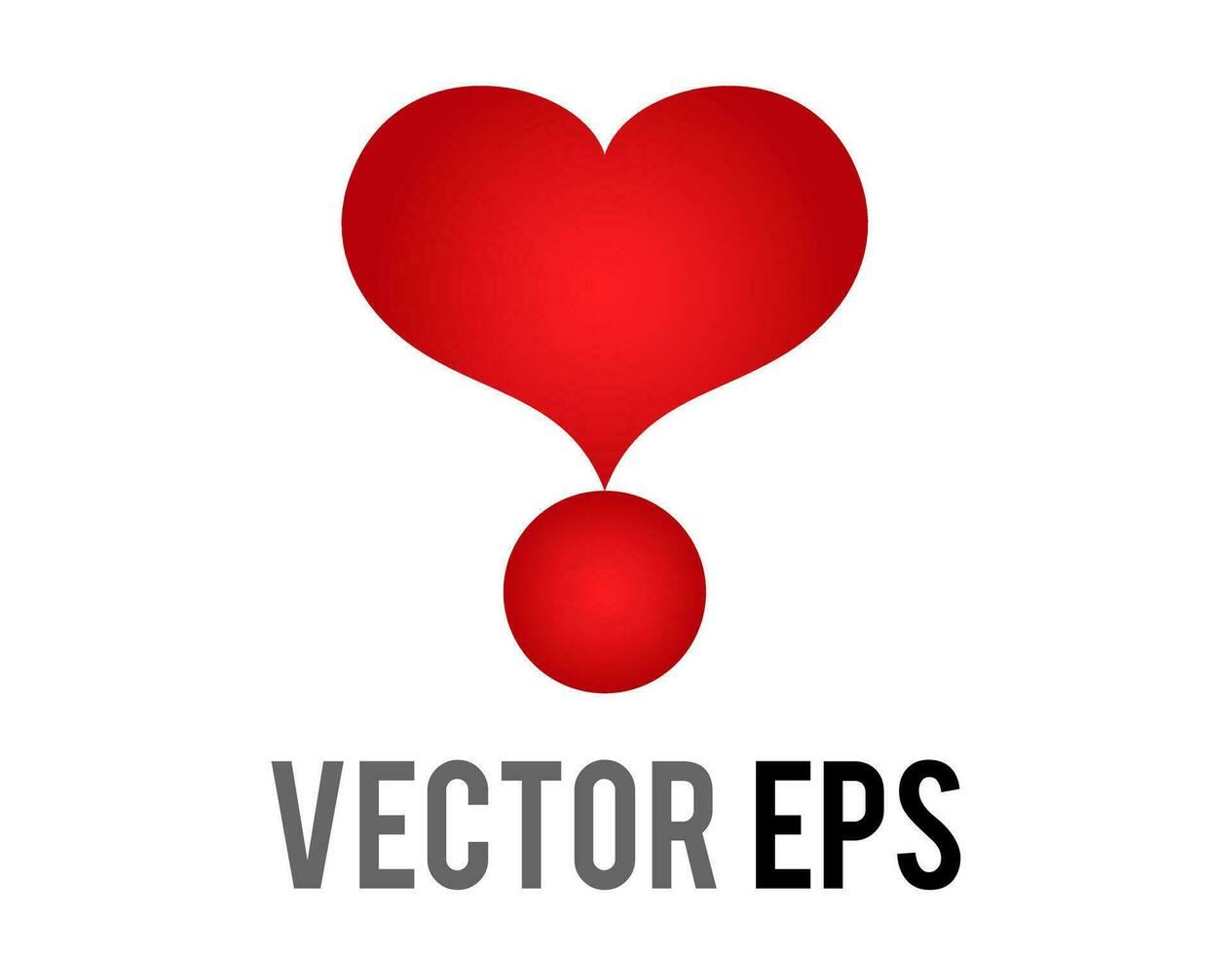 vector amor rojo lustroso amor corazón exclamación marca icono, usado para expresiones de pasión, romance