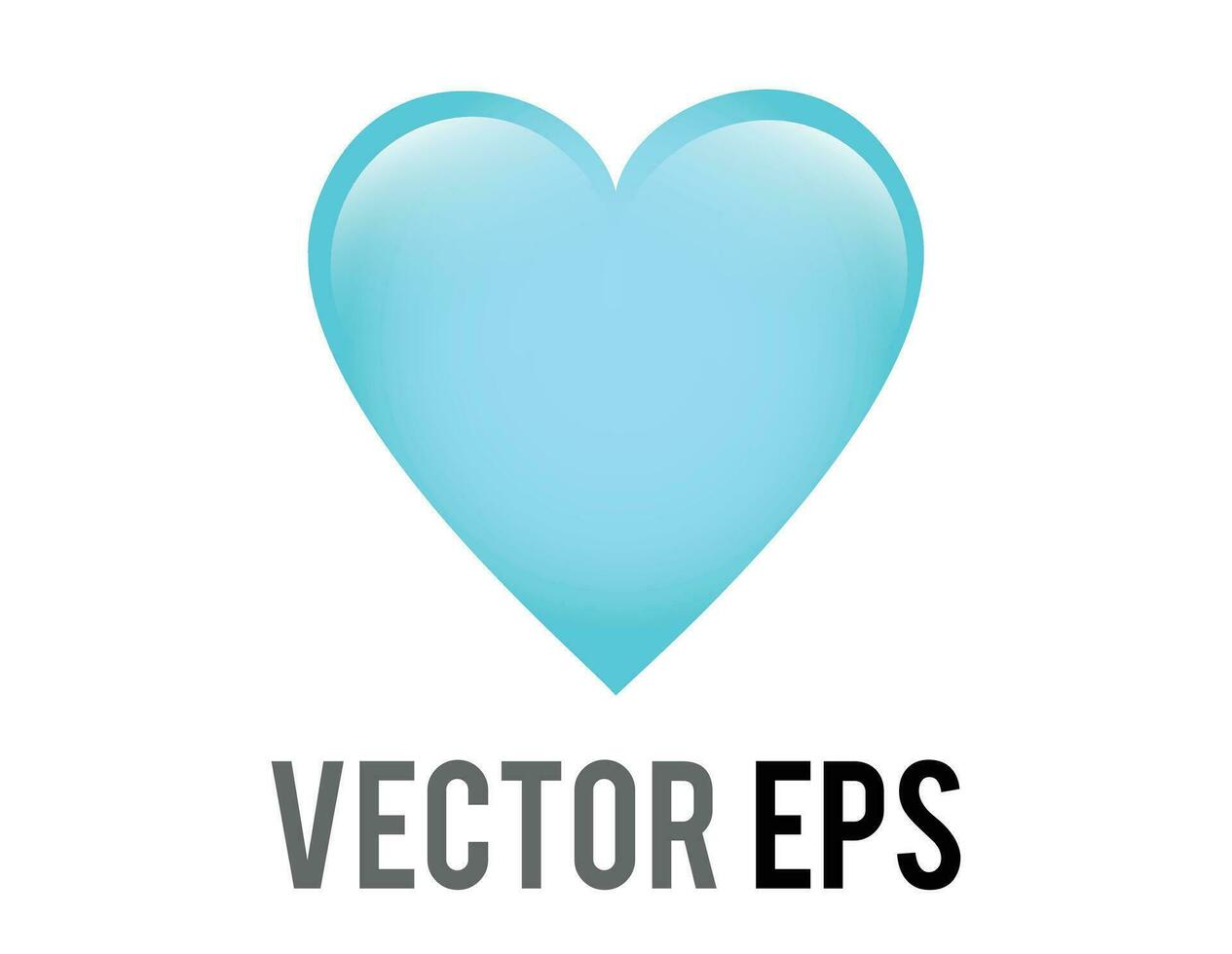 Vector classic love light blue glossy heart icon