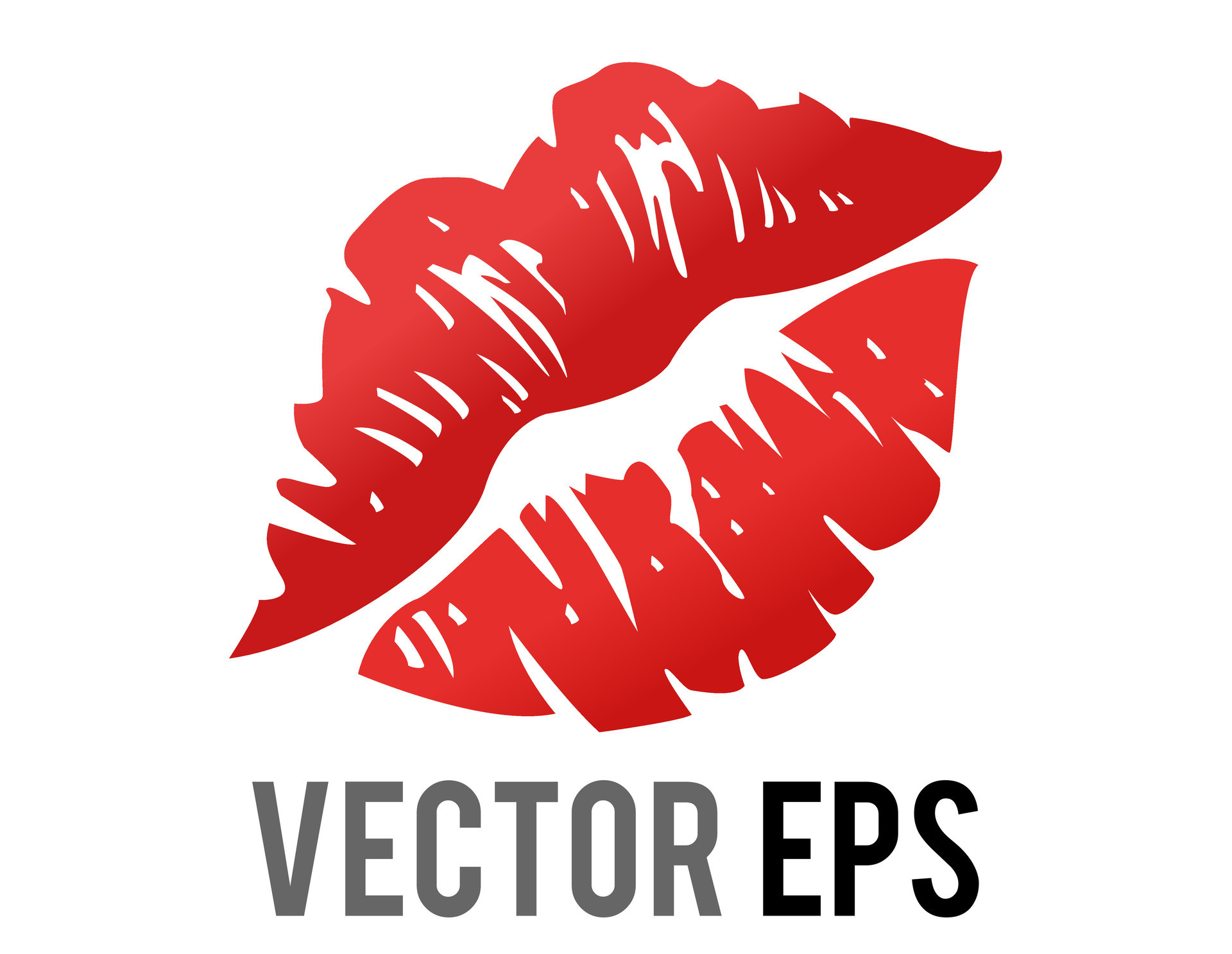 Vector gradient red kiss mark icon with bright lipstick 34544879 Vector