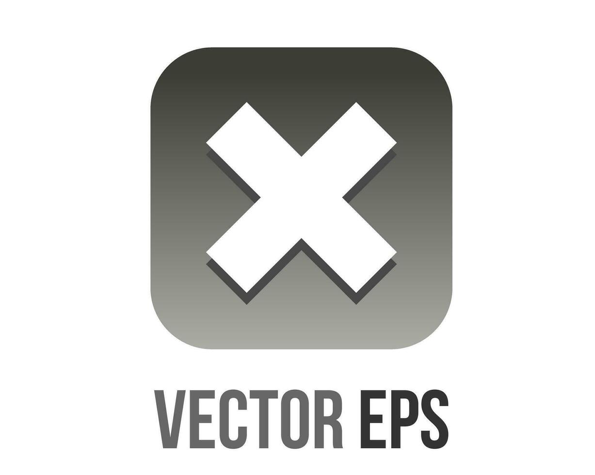 vector gradient gray rounded square cross mark button icon