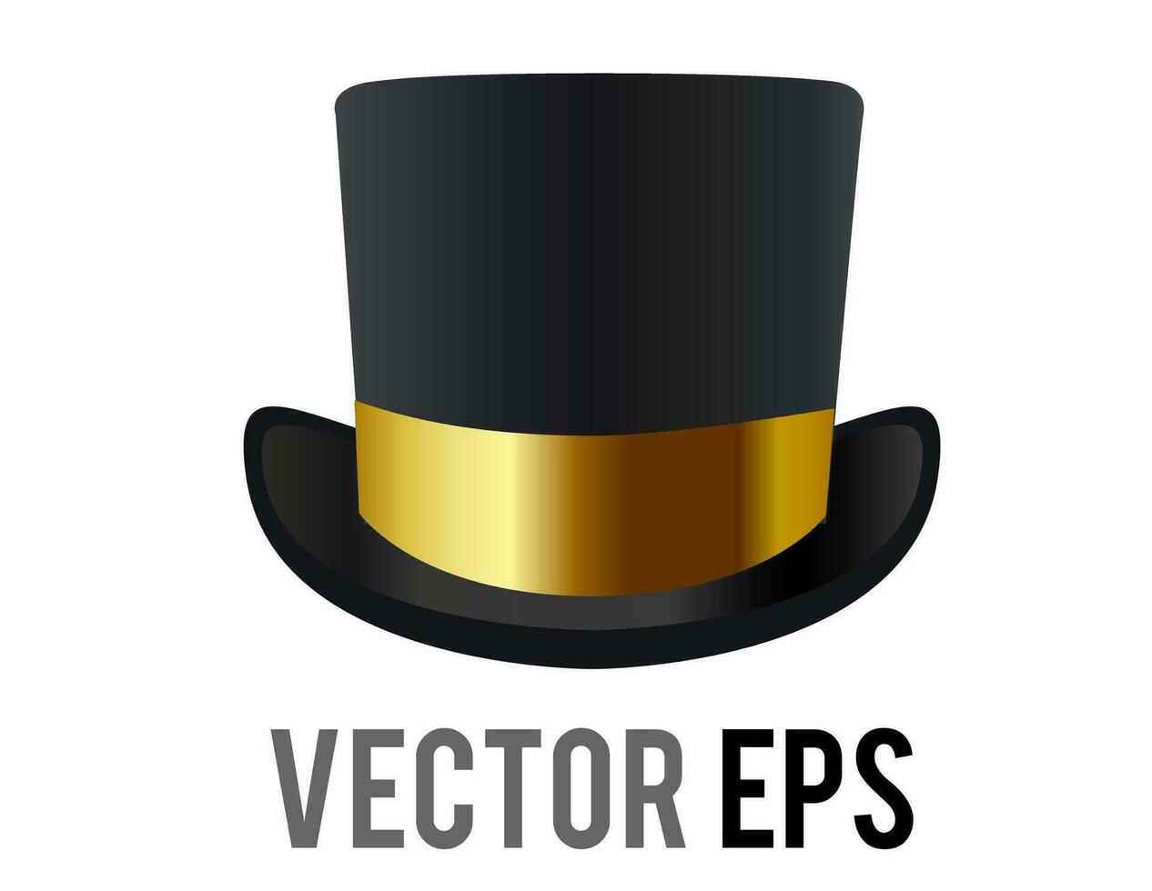 aislado vector negro parte superior Caballero retro elegante sombrero icono