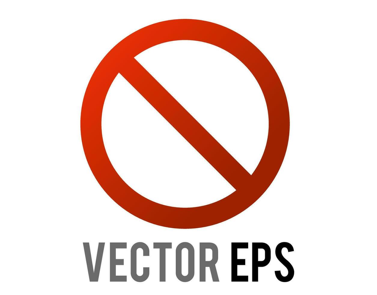 Vector red circle with a diagonal line prohibited sign icon, used to not permitted